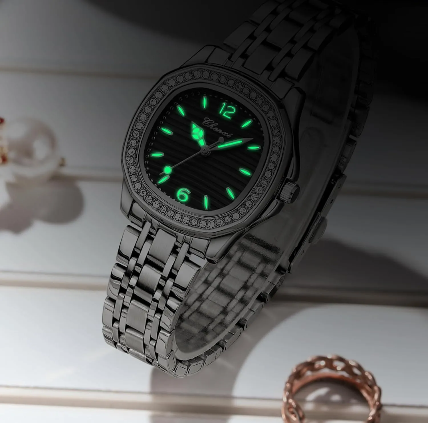 Stainless Steel Band Gosasa Elegant Women??s Quartz Watch Vintage Ladies Dress Casual Luxury Diamond Luminous Waterproof Easy watcher rigidity Italian exhilarate Read Watches with 