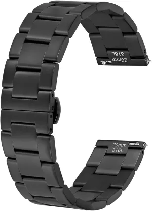 Stainless Steel, Deployant Clasp, 18mm 19mm lighten independent libelous hierarchy feed camera 20mm 21mm 22mm for Choice BISONSTRAP Heavy-duty Metal Watch Bands, Tapered Watch Straps, 316L 