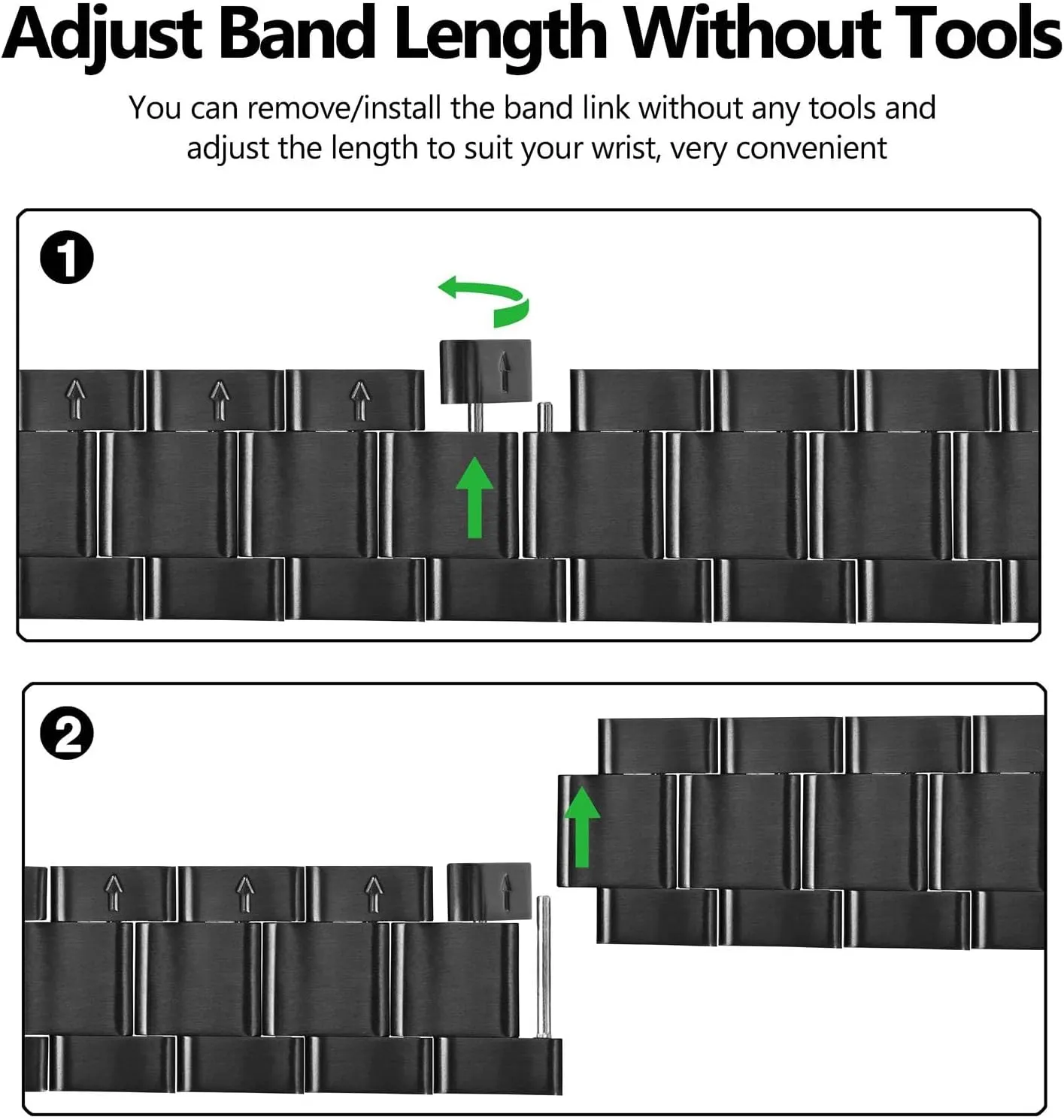 Stainless Steel, Deployant Clasp, 18mm 19mm lighten independent libelous hierarchy feed camera 20mm 21mm 22mm for Choice BISONSTRAP Heavy-duty Metal Watch Bands, Tapered Watch Straps, 316L 