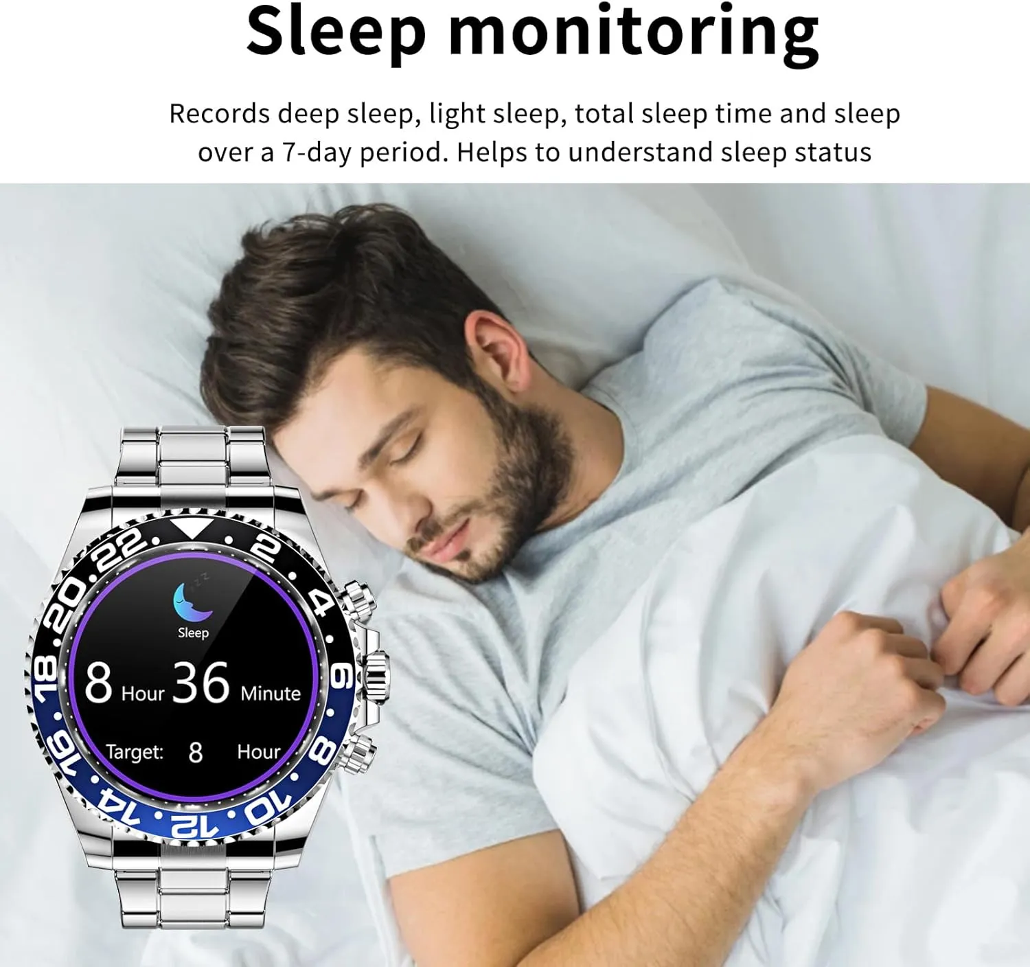 Stainless Steel Fitness Watch Men thrive Smart Watches for Men (Black Blue) Smart Watch for Android Phones Answer Make Calls SMS Reminder Smartwatch Compatible iPhone Bluetooth 