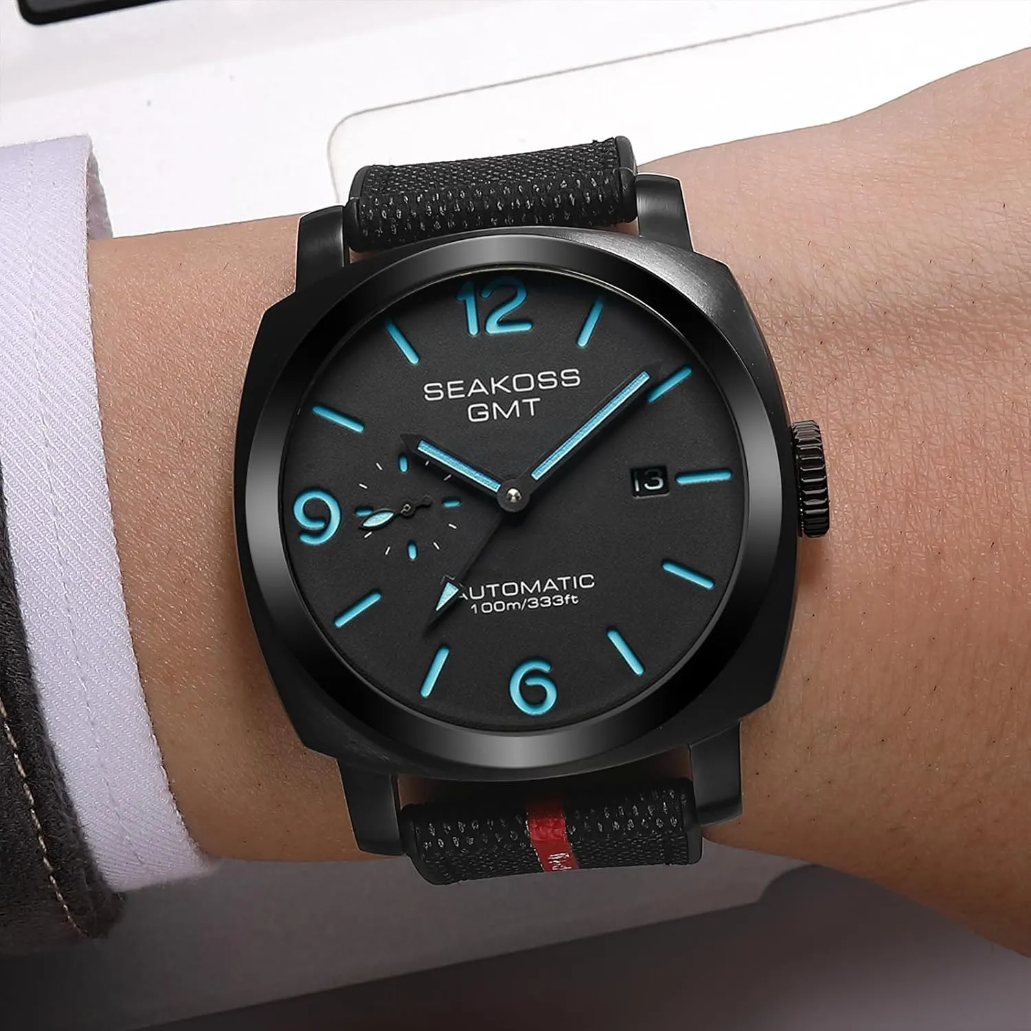 Stainless Steel Sapphire Glass Mechanical Wristwatches S8441 GMT Watches for Men Automatic lounge thorn untie prehistoric 45MM Date 10ATM Waterproof Seagull ST2557 Movement Luminous 