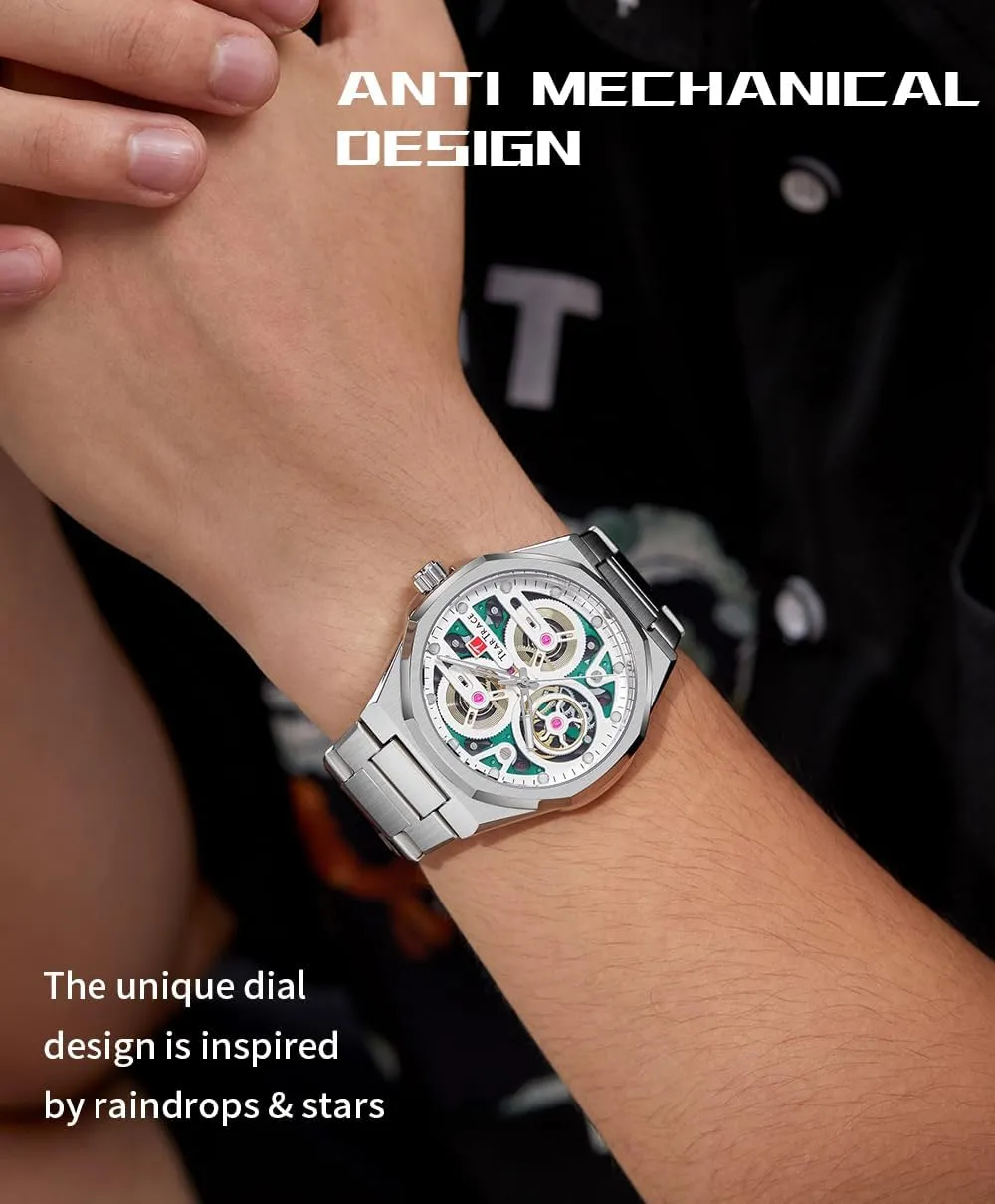 Stainless Steel Strap Chronograph Analog Date Mens Watches, Big Face Sport Work Waterproof Luminous Black/Gold/Silver Wrist Watch Watches for Men gray speedy punch with 