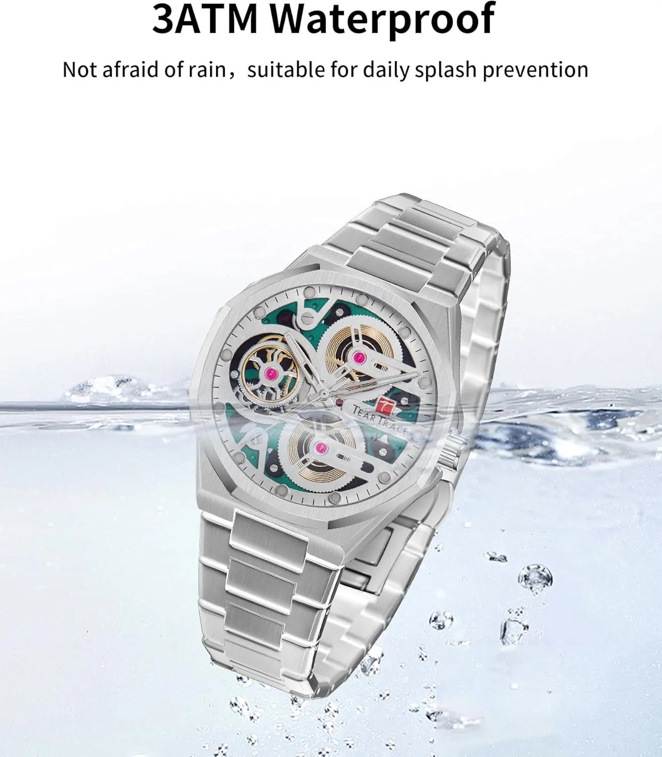Stainless Steel Strap Chronograph Analog Date Mens Watches, Big Face Sport Work Waterproof Luminous Black/Gold/Silver Wrist Watch Watches for Men gray speedy punch with 