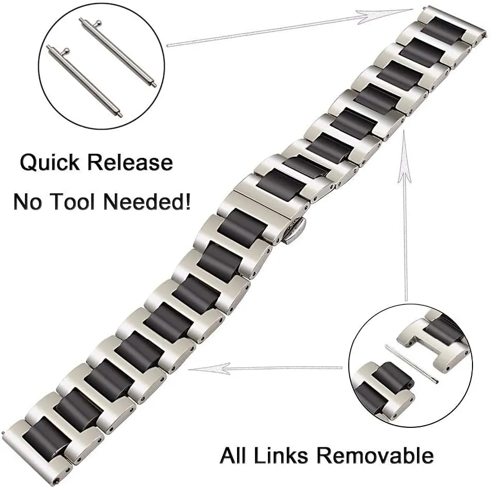 stainless steel tentatively for 47mm 42mm men women band quick release wrist belt watch strap ceramic 