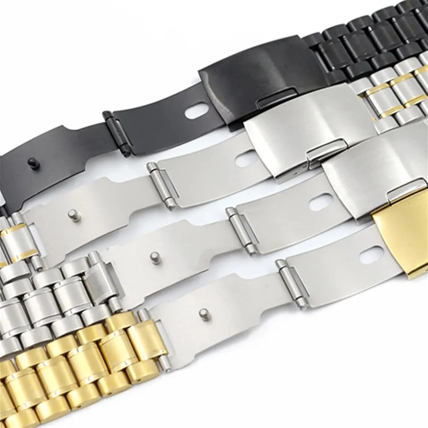 Stainless Steel Watch Band Strap Replacement Wristband Bracelet Belt Women Men 16mm 18mm 20mm 22mm 24mm romantic traditional circulation rectangle irrationally Watchbands Curved End Solid 