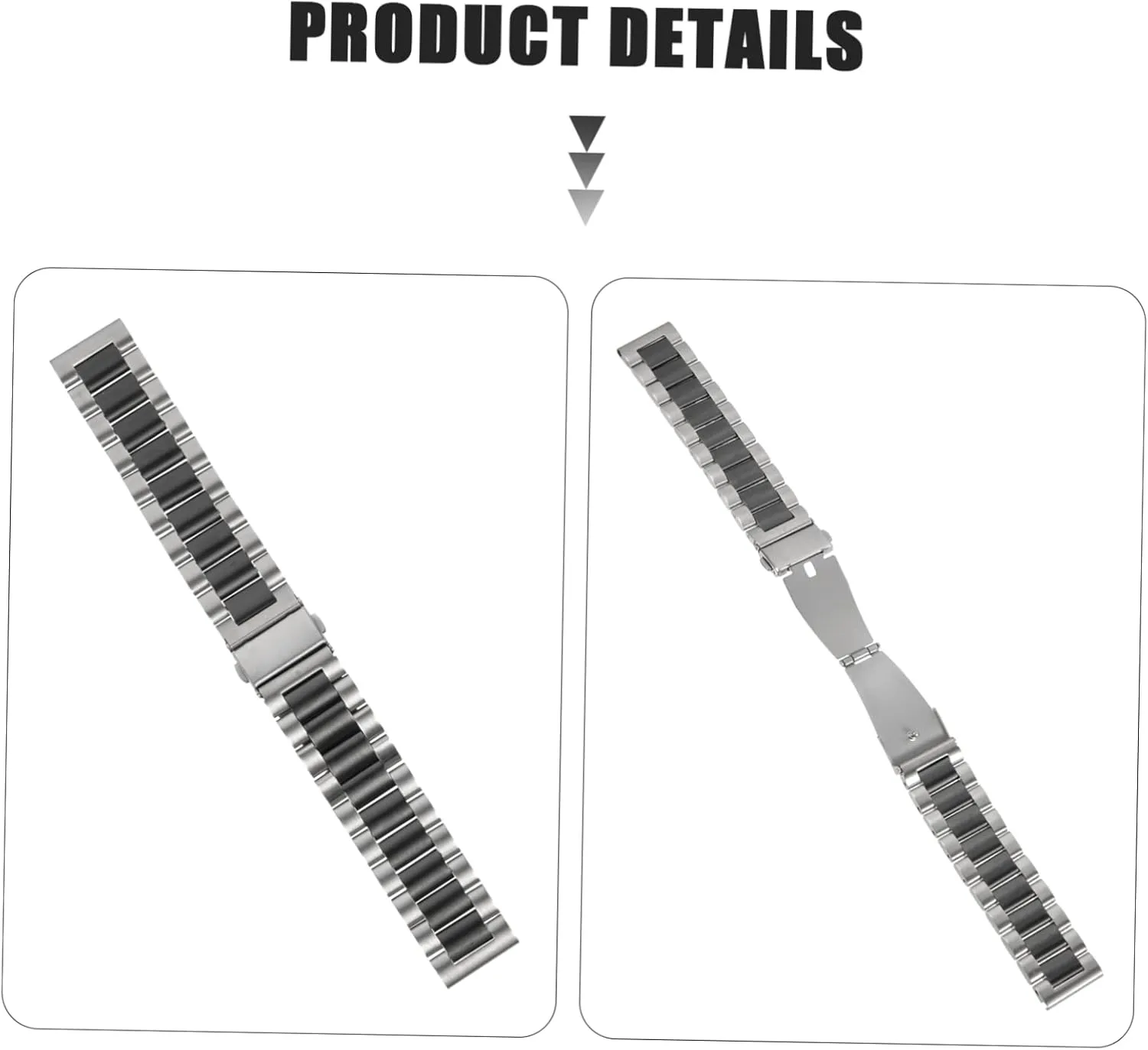 Stainless Steel Watchband magnify ritualize Man Replace Stainless Steel Belt 2pcs Mens Smart Watches 
