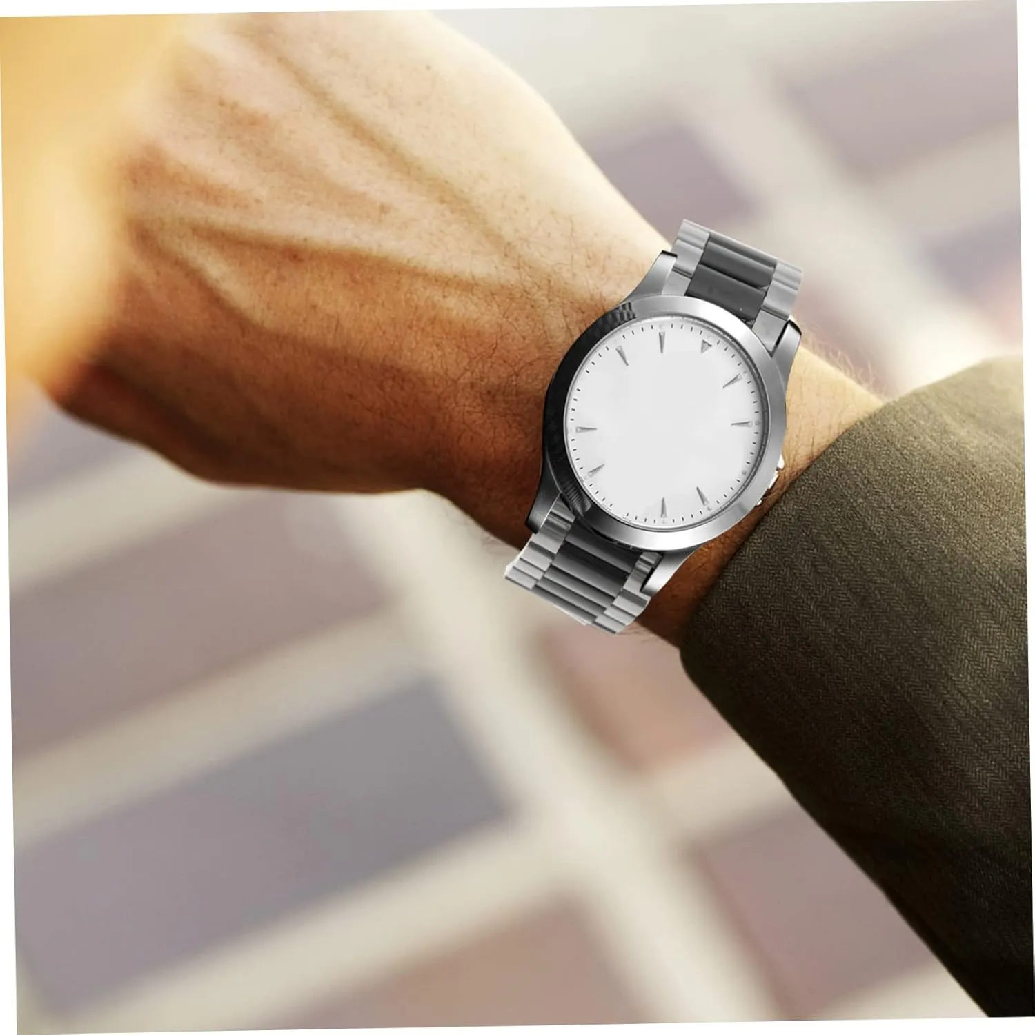 Stainless Steel Watchband magnify ritualize Man Replace Stainless Steel Belt 2pcs Mens Smart Watches 