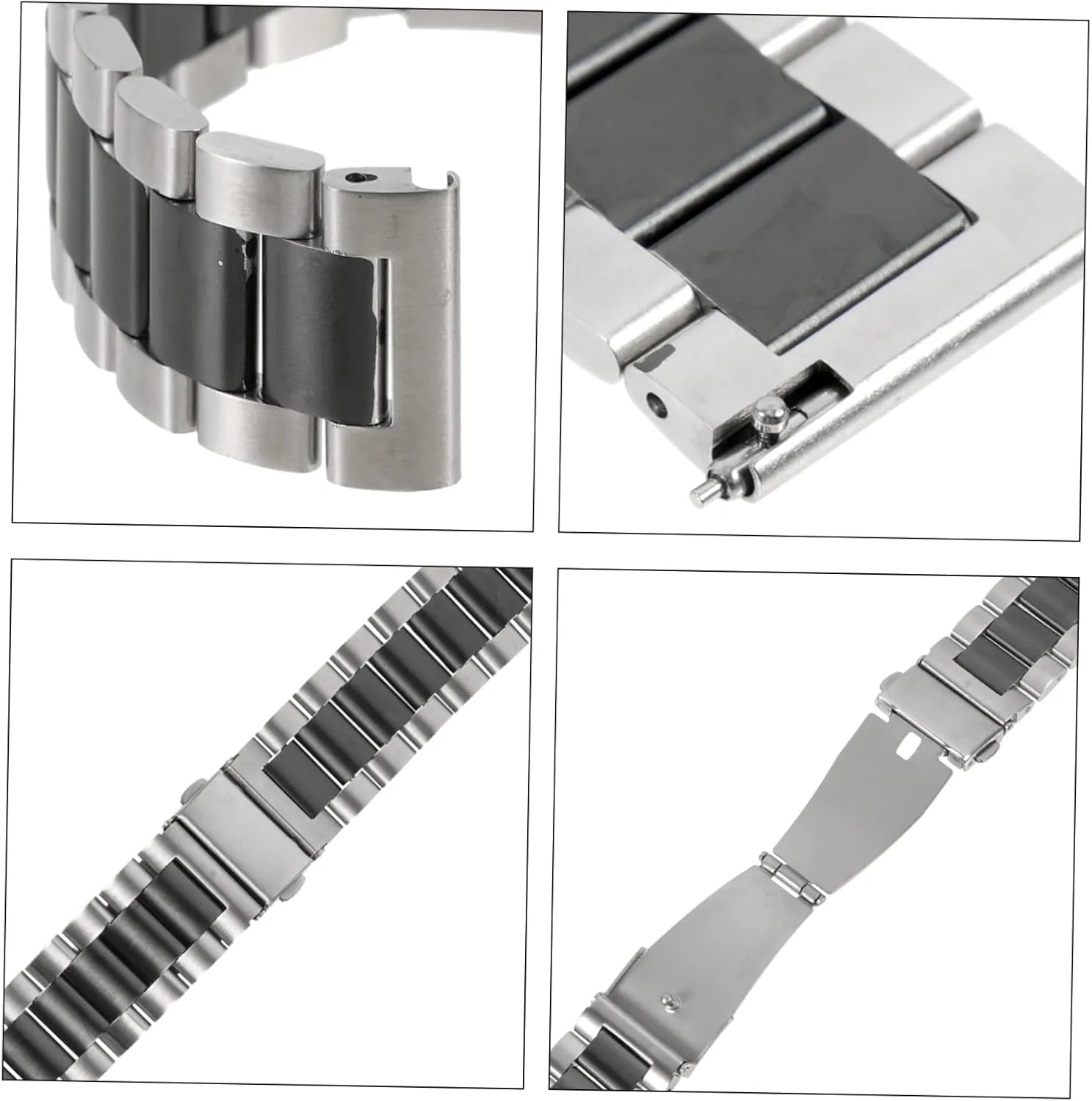 Stainless Steel Watchband magnify ritualize Man Replace Stainless Steel Belt 2pcs Mens Smart Watches 