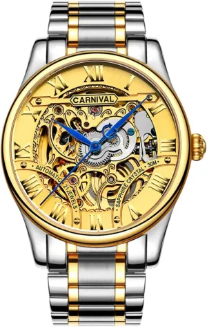 Stainless Steel Wrist Watches Tourbillon Automatic Mechanical Gold Watches MASTOP Men's Luxury esteem Hollow Out 