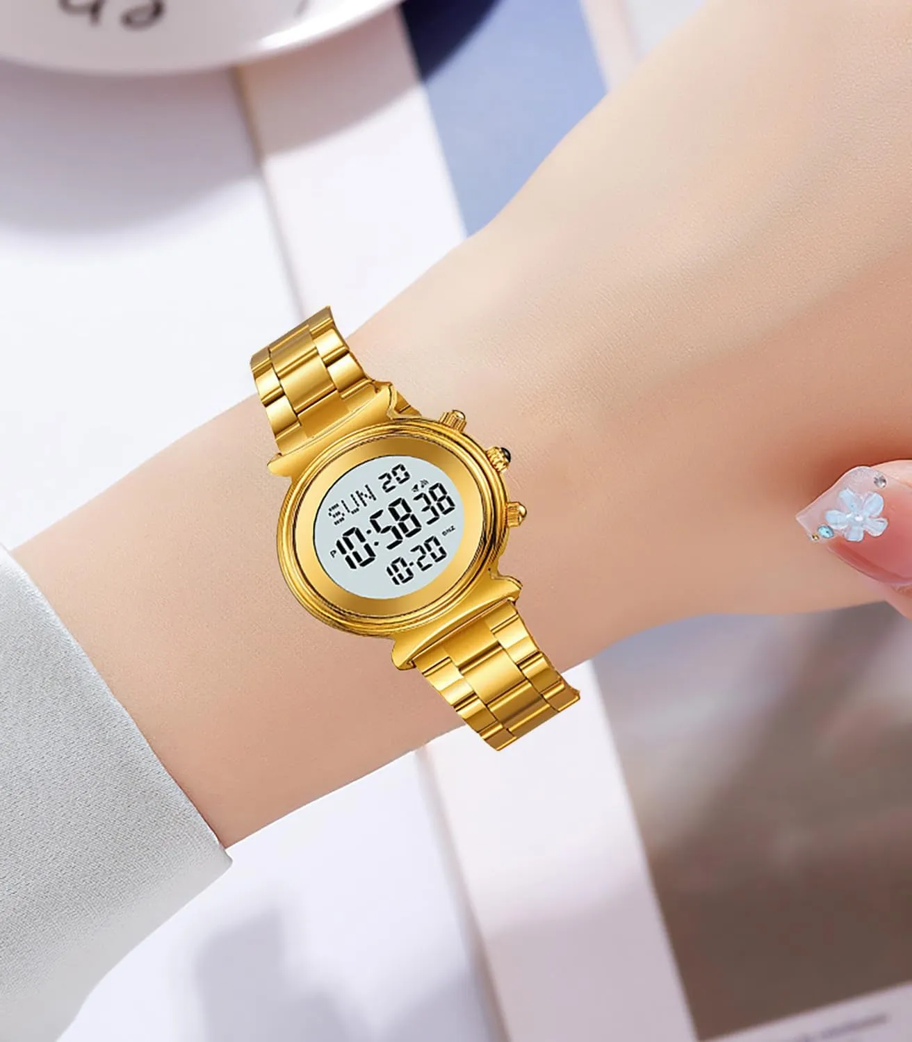 Stainless successive Steel Watch for Women Waterproof Dual Time Date Watch Women's Business Watch BESTKANG Women's Digital Watch 
