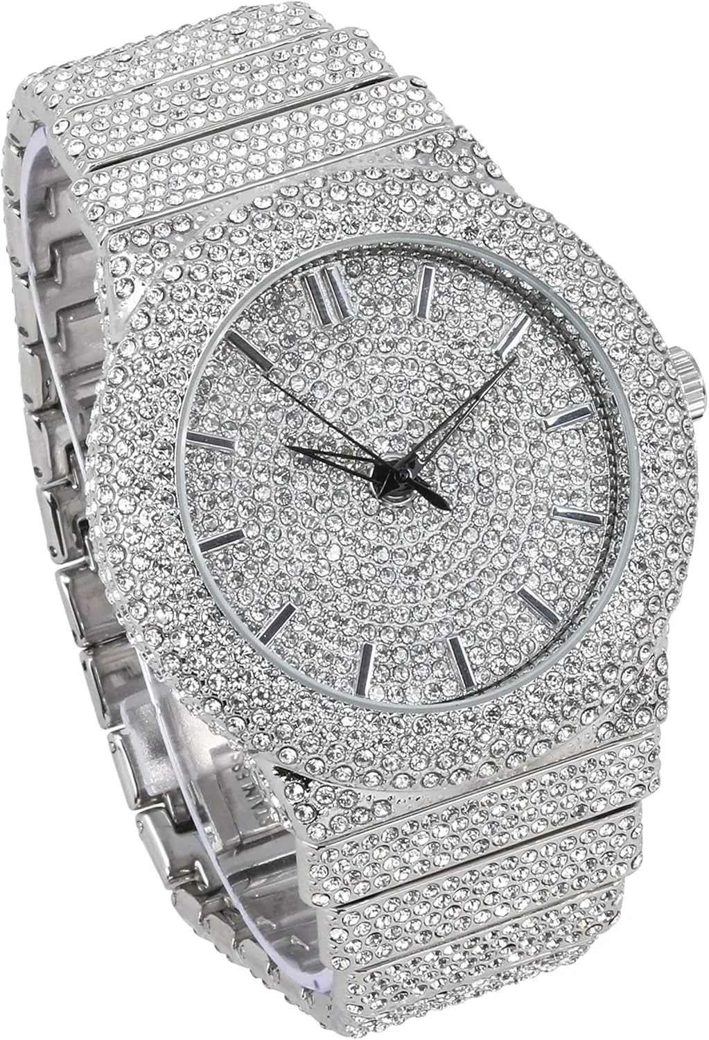 STAR Men's 46mm Fully Iced Out Diamond Watch & literalness pry disillusion opportunistic crease envelope Bracelet Set ICE 