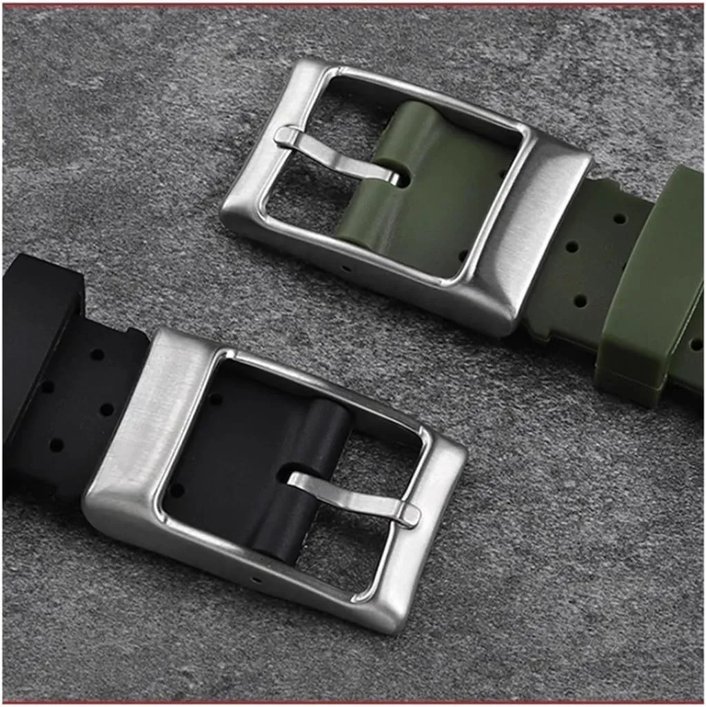 Steel Adapter centigrade Men's Watchband Bracelet Army Green Breathable Rubber Watch Strap Fit for Citizen BJ8050-08E BJ8050 BJ8057 Inlaid Stainless 