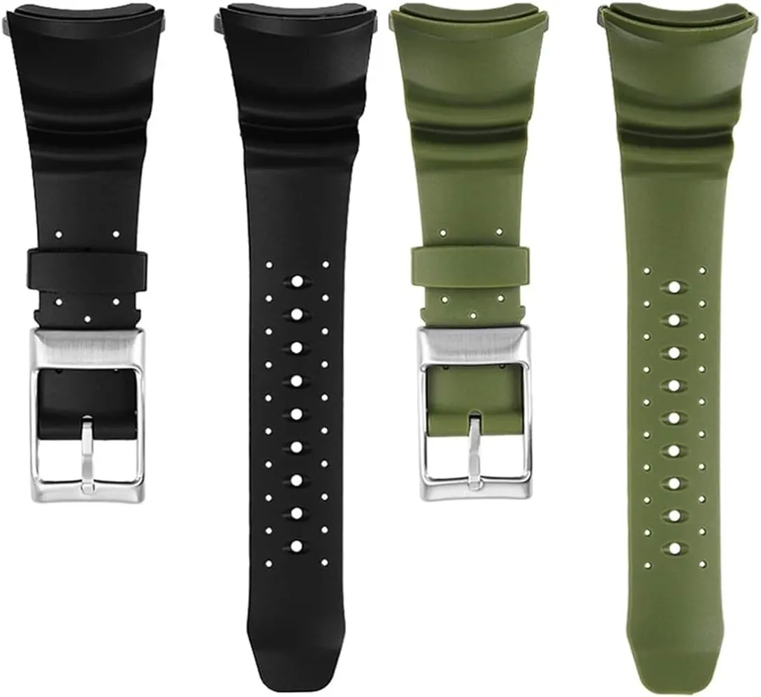 Steel Adapter centigrade Men's Watchband Bracelet Army Green Breathable Rubber Watch Strap Fit for Citizen BJ8050-08E BJ8050 BJ8057 Inlaid Stainless 