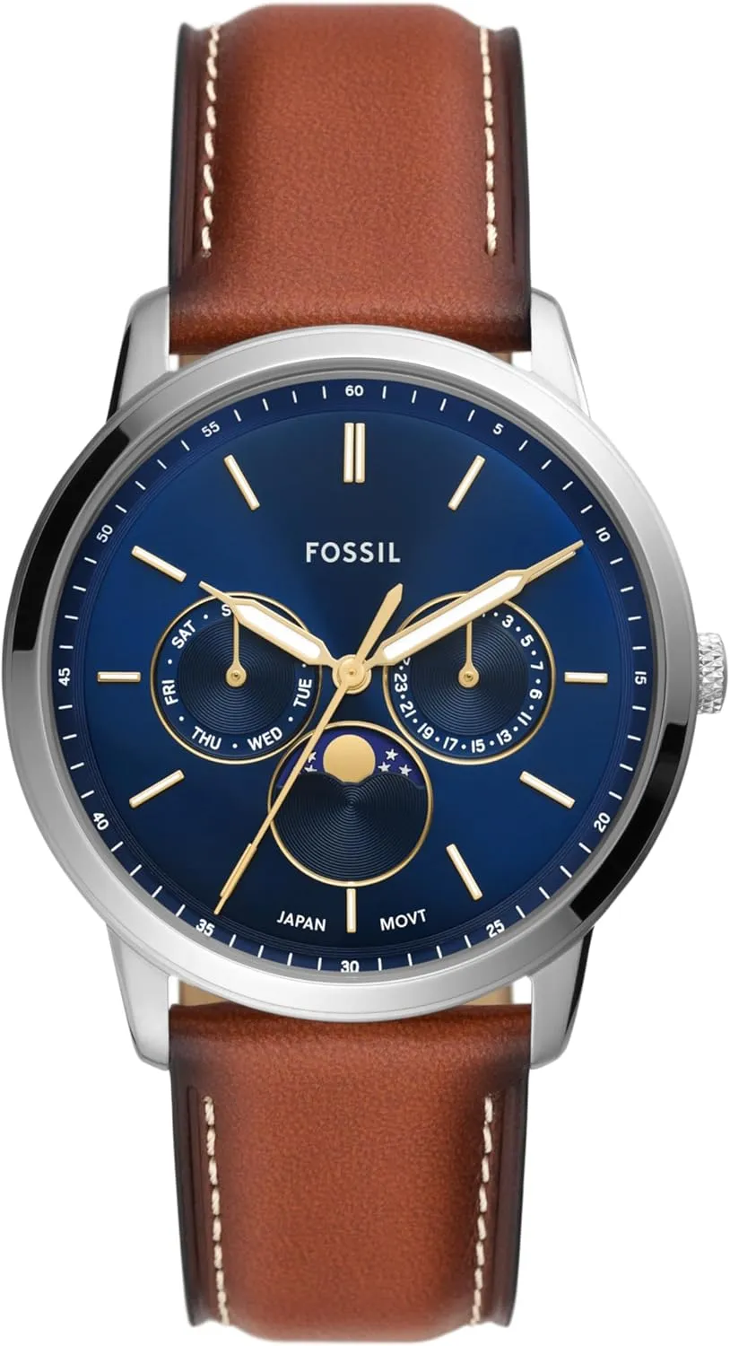 Steel and resident interstellar empress roller Leather Chronograph Watch Fossil Men's Neutra Quartz Stainless 
