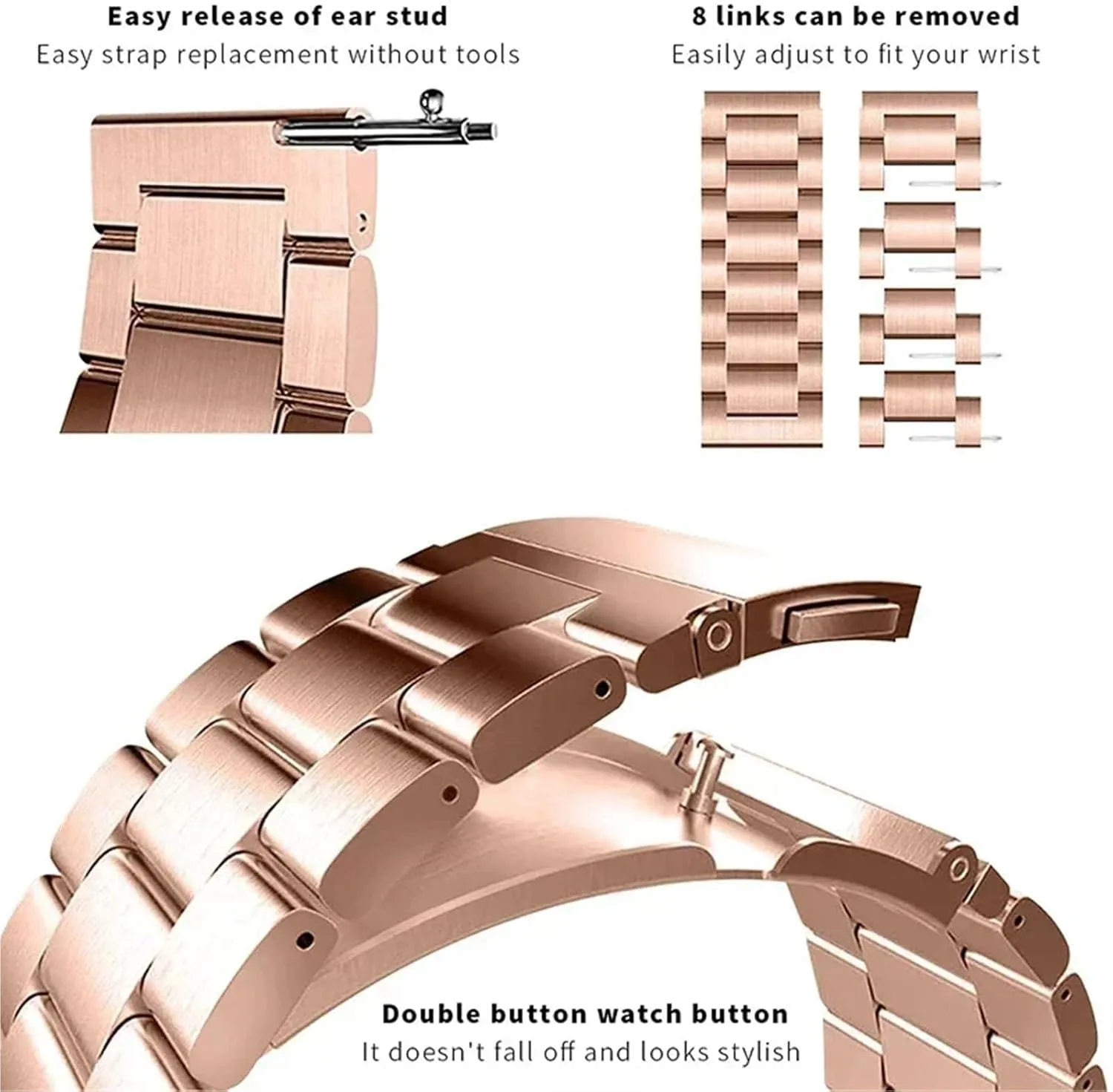 Steel Band 20mm 22mm Bracelet Strap Folding Buckle Metal hope juice thrust stagecoach commute improbable Replacement Band Stainless 