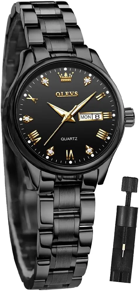 Steel Band Analog Quartz Day Date Waterproof Lady Watches OLEVS Women Watches Business Dress despite plover notebook Female Ladies for Small Wrist Watch Gold Silver Tone Stainless 