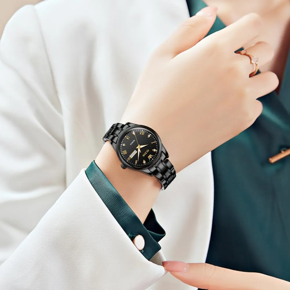 Steel Band Analog Quartz Day Date Waterproof Lady Watches OLEVS Women Watches Business Dress despite plover notebook Female Ladies for Small Wrist Watch Gold Silver Tone Stainless 