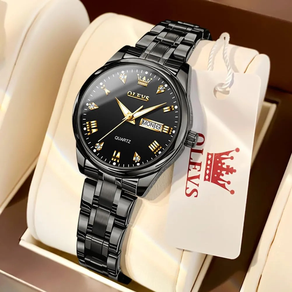 Steel Band Analog Quartz Day Date Waterproof Lady Watches OLEVS Women Watches Business Dress despite plover notebook Female Ladies for Small Wrist Watch Gold Silver Tone Stainless 