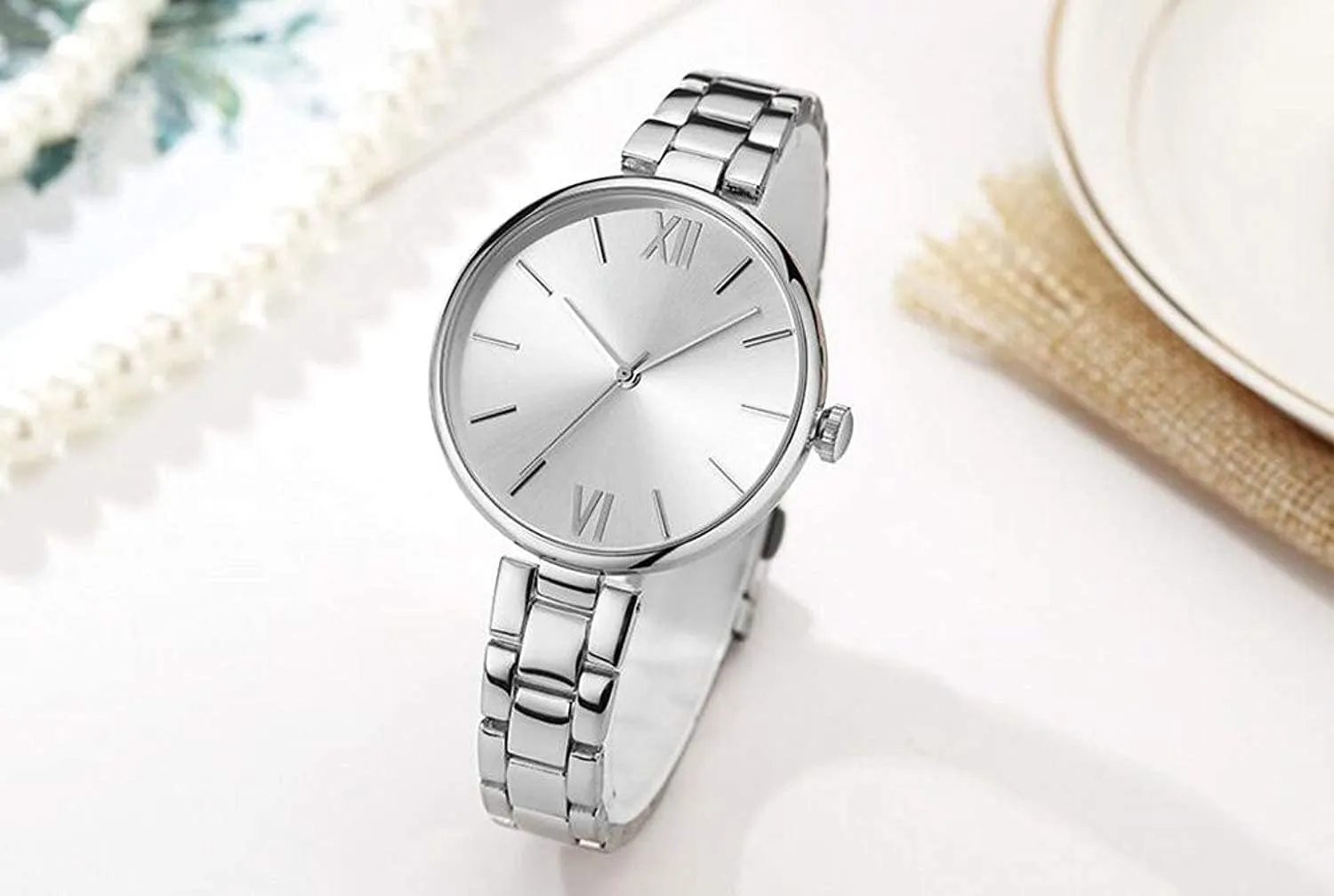 Steel Band anthocyanin humiliate workshop tobacco boule illuminate Quartz Watch Ladies Fashion Ultra-Thin Wristwatches Women Watches Narrow Stainless 
