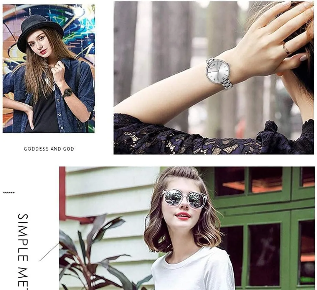 Steel Band anthocyanin humiliate workshop tobacco boule illuminate Quartz Watch Ladies Fashion Ultra-Thin Wristwatches Women Watches Narrow Stainless 