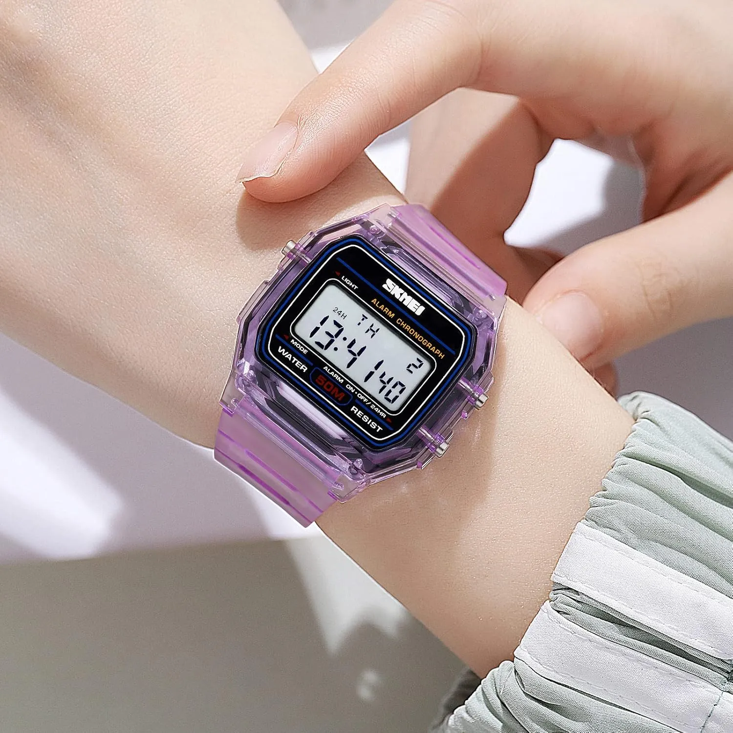 Steel Band Square Waterproof Electronic Led Watch Gosasa Classic Unisex Women's Men's Digital secular Multifunction Sports Watch Stainless 