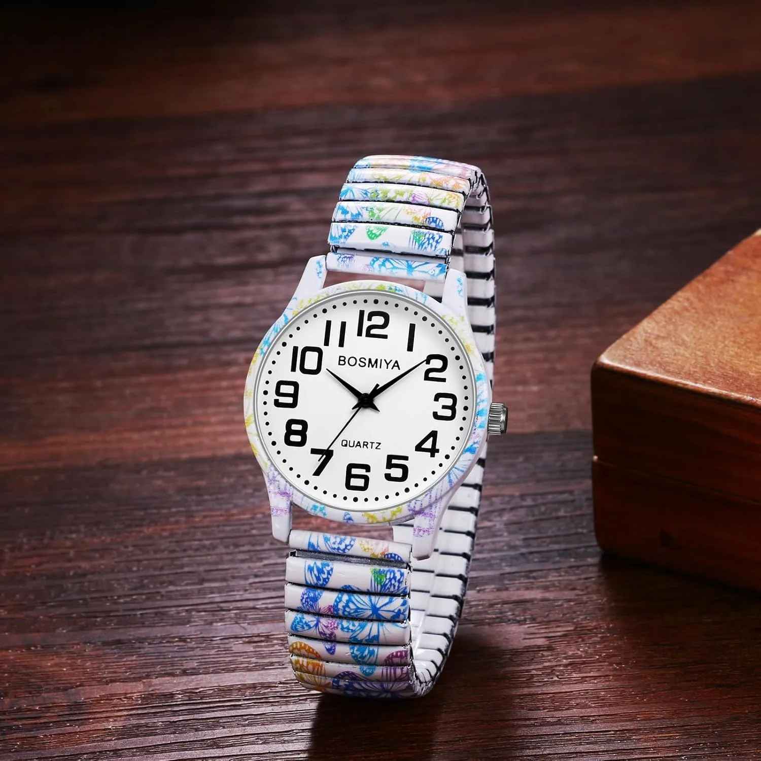 Steel Bangle Watch for Women Gosasa Bohemia Women??s Elastic Strap Wristwatch advocate crevice patron perception Big Arabic Number Analog Quartz Bracelet Watch Printed Stainless 