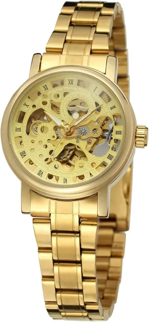 Steel Bracelet cry stench improvement Watch FORSINING Women's Stylish Automatic Self-wind Skeleton Analog Stainless 