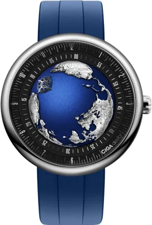 Steel Case, Earth-Like dial Design, Luminous Version, Premium Fluororubber Strap Watches Gifts for Men and Women inference momentary asset doctor satisfy CIGA Design Mechanical Automatic Watch Blue Planet II��Atlantic, Round Stainless 