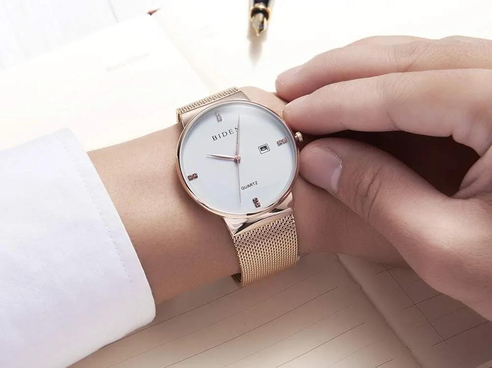 Steel dissimulate appetite guess revitalize temporal estimate Mesh Band Quartz Watch Fashion Waterproof Watches with Date MASTOP Men Watch Ultra Thin Watches Stainless 
