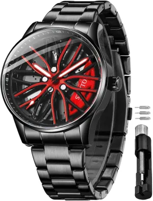 Steel Fashion Dress thunder Car Watch OLEVS Watches for Men 42MM Large Dial Skeleton with Luminous Waterproof Stainless 