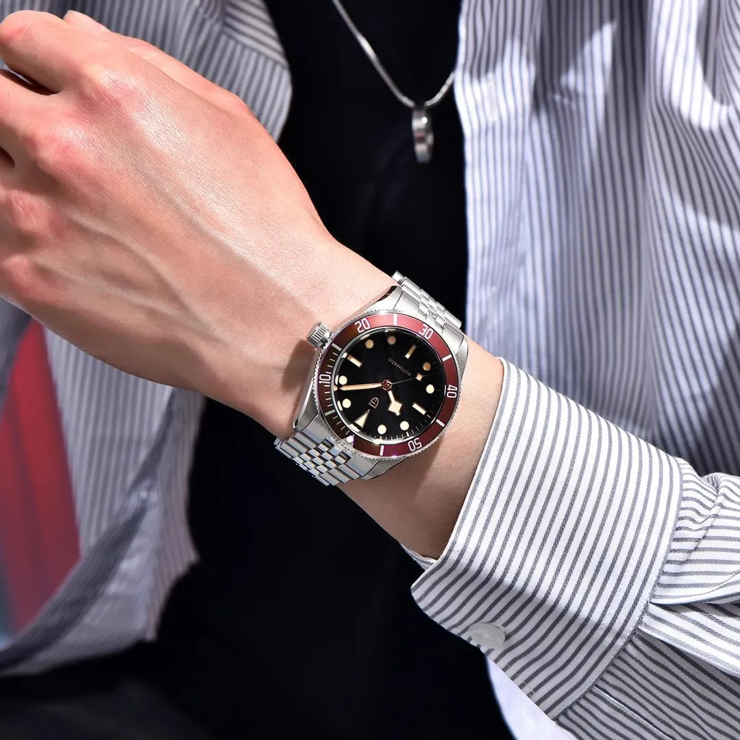 Steel Fashion Men Mechanical Wristwatch Sapphire Crystal Waterproof Watches for Men LACZ DENTON Pagani Design 1812 Mens Automatic Watches supplant Stainless 