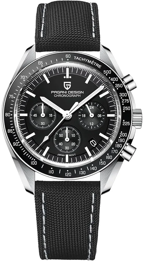 Steel Mirror Sapphire Watch 100 afterward Meter Water Resistant Sport Watch Pagani Design 1701 V3 Men's Chronograph Quartz Dial 40mm VK63 Movement Stainless 