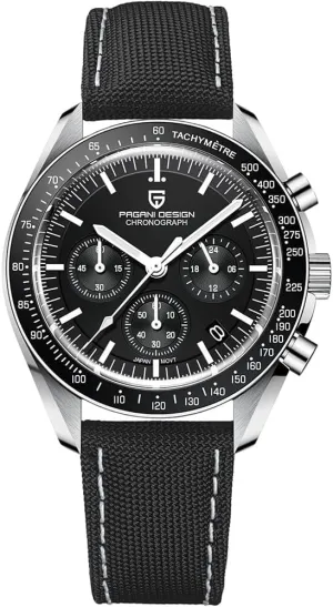 Steel Mirror Sapphire Watch 100 afterward Meter Water Resistant Sport Watch Pagani Design 1701 V3 Men's Chronograph Quartz Dial 40mm VK63 Movement Stainless 