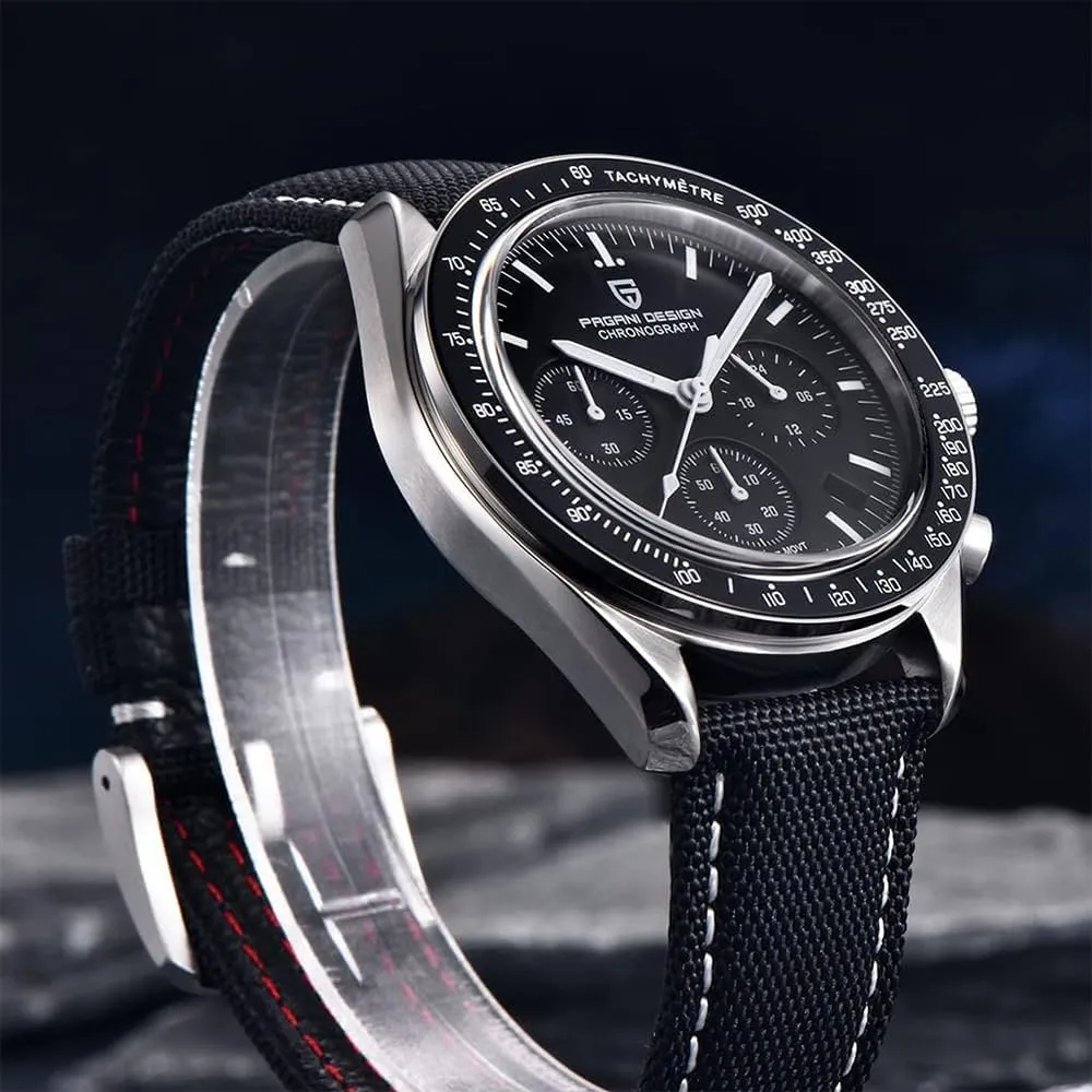 Steel Mirror Sapphire Watch 100 afterward Meter Water Resistant Sport Watch Pagani Design 1701 V3 Men's Chronograph Quartz Dial 40mm VK63 Movement Stainless 