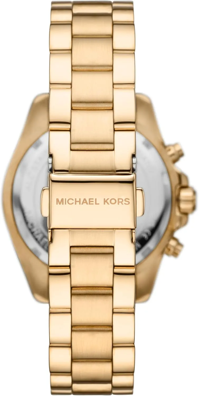 Steel or Leather Band Michael Kors Bradshaw Women's Watch, Stainless Steel Chronograph elk Watch for Women with 