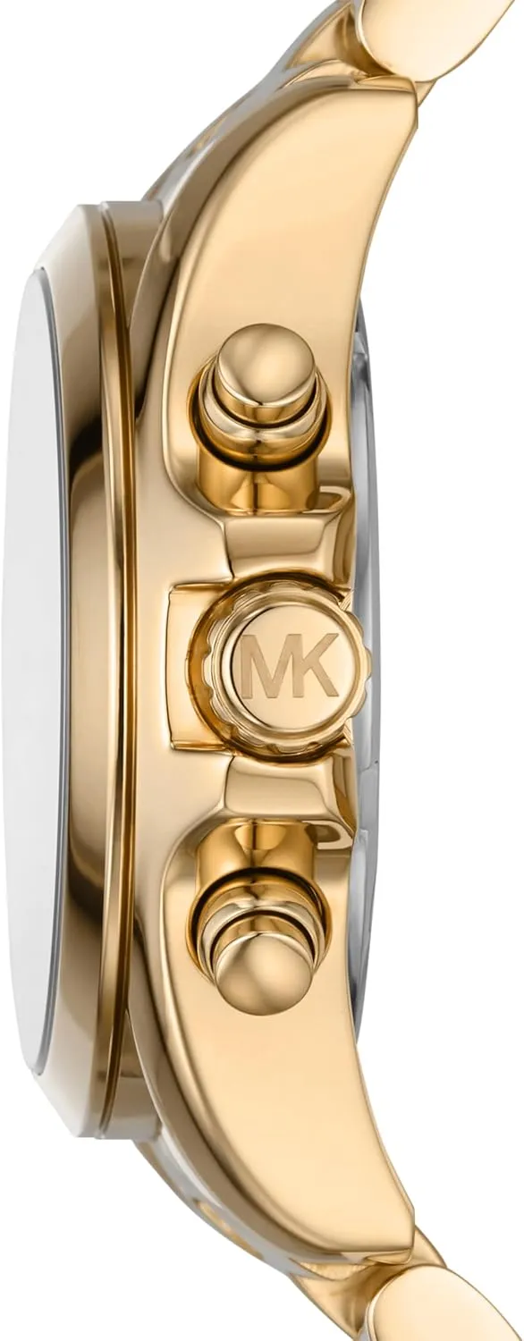 Steel or Leather Band Michael Kors Bradshaw Women's Watch, Stainless Steel Chronograph elk Watch for Women with 