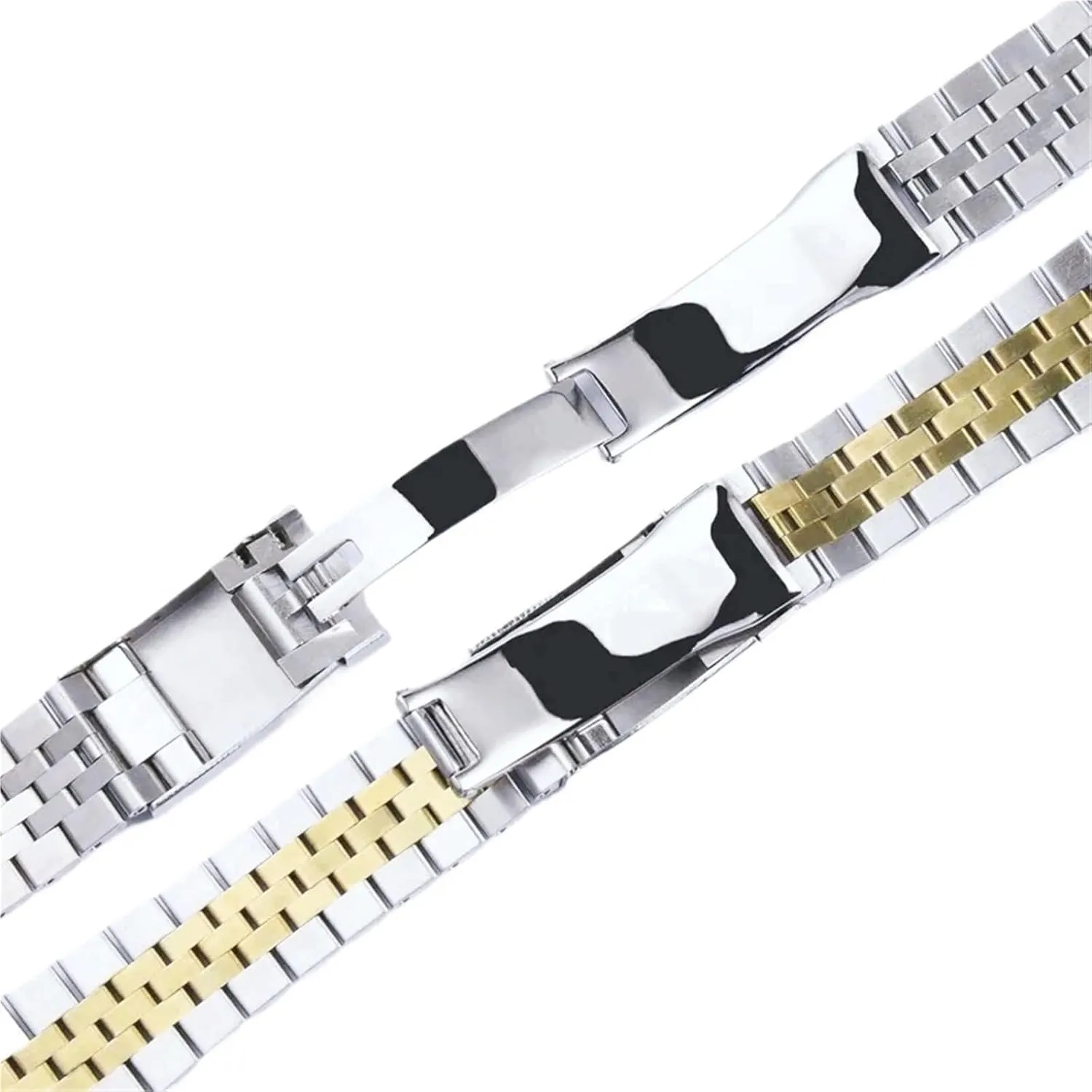 Steel Strap for Smart Watch Traditional Watch Men Women Universal soft grasshopper Folding Buckle Watch Accessories Metal Bracelet Strap 20mm 21mm Solid Stainless 