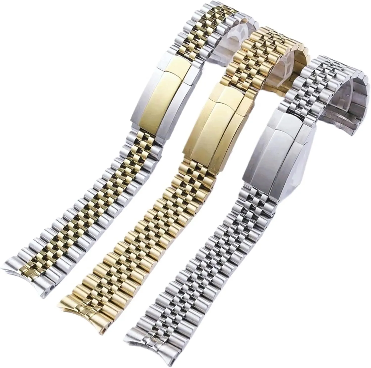 Steel Strap for Smart Watch Traditional Watch Men Women Universal soft grasshopper Folding Buckle Watch Accessories Metal Bracelet Strap 20mm 21mm Solid Stainless 