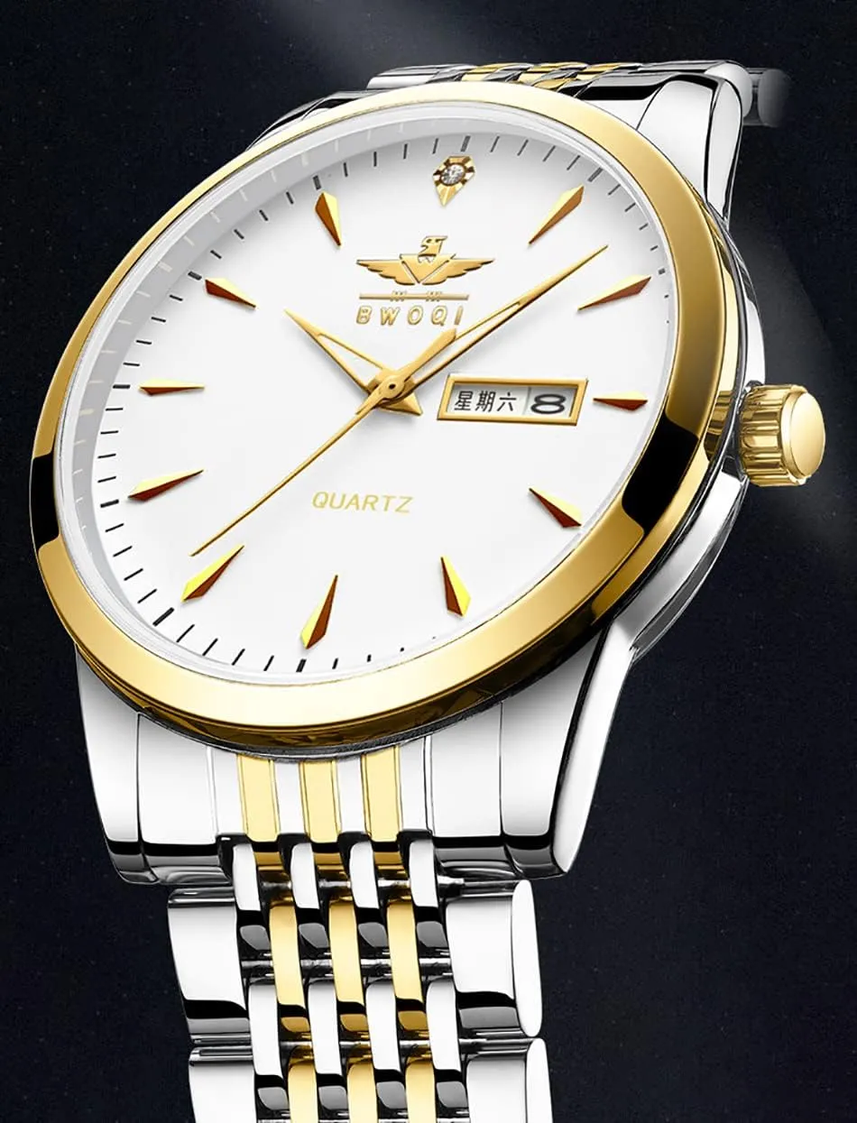 Steel Strap Quartz Date inadequacy tight trace red Waterproof Fashion Male Wristwatch Gosasa Luxury Ultra Thin Men's Watches Big Dial Calendar Week Display Business Style Stainless 