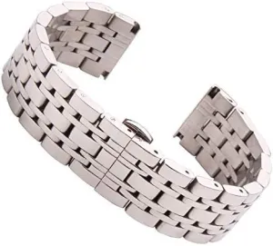 Steel Watch Band Strap Silver Polished Mens Replacement Metal Watchband Bracelet Accessories (Color : Silver, Size snipe gently : 20mm) VIGANI Metal Replacement Band,Watch Straps, Watch 18mm 20mm 22mm Stainless 