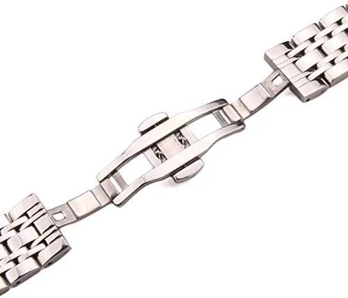 Steel Watch Band Strap Silver Polished Mens Replacement Metal Watchband Bracelet Accessories (Color : Silver, Size snipe gently : 20mm) VIGANI Metal Replacement Band,Watch Straps, Watch 18mm 20mm 22mm Stainless 