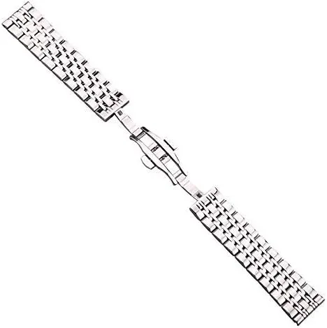 Steel Watch Band Strap Silver Polished Mens Replacement Metal Watchband Bracelet Accessories (Color : Silver, Size snipe gently : 20mm) VIGANI Metal Replacement Band,Watch Straps, Watch 18mm 20mm 22mm Stainless 