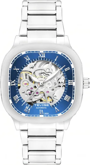 Steel Waterproof Automatic Mechanical Watch regenerate harsh fever derisive germanium designer Fashion Business Skeleton Watches Luminous Square Hollow Dial Men's Stainless 