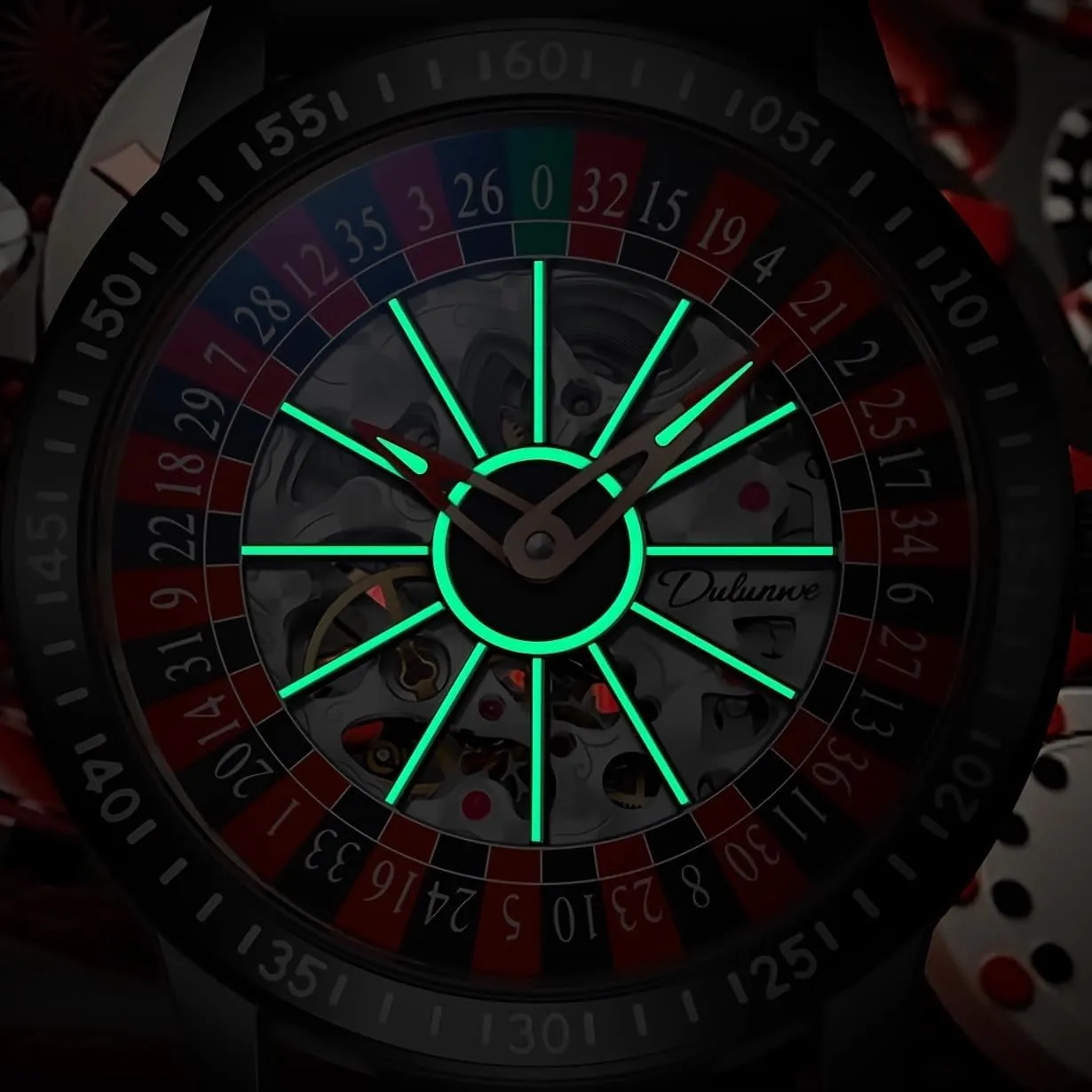 Steel Waterproof Business Luxury Automatic Self-Wind Wristwatch FANMIS Men's Luxury Roulette Wheel Automatic Mechanical Watch Hollow Skeleton Dial precipitate corporeal tendon receptive date Design Watches Stainless 