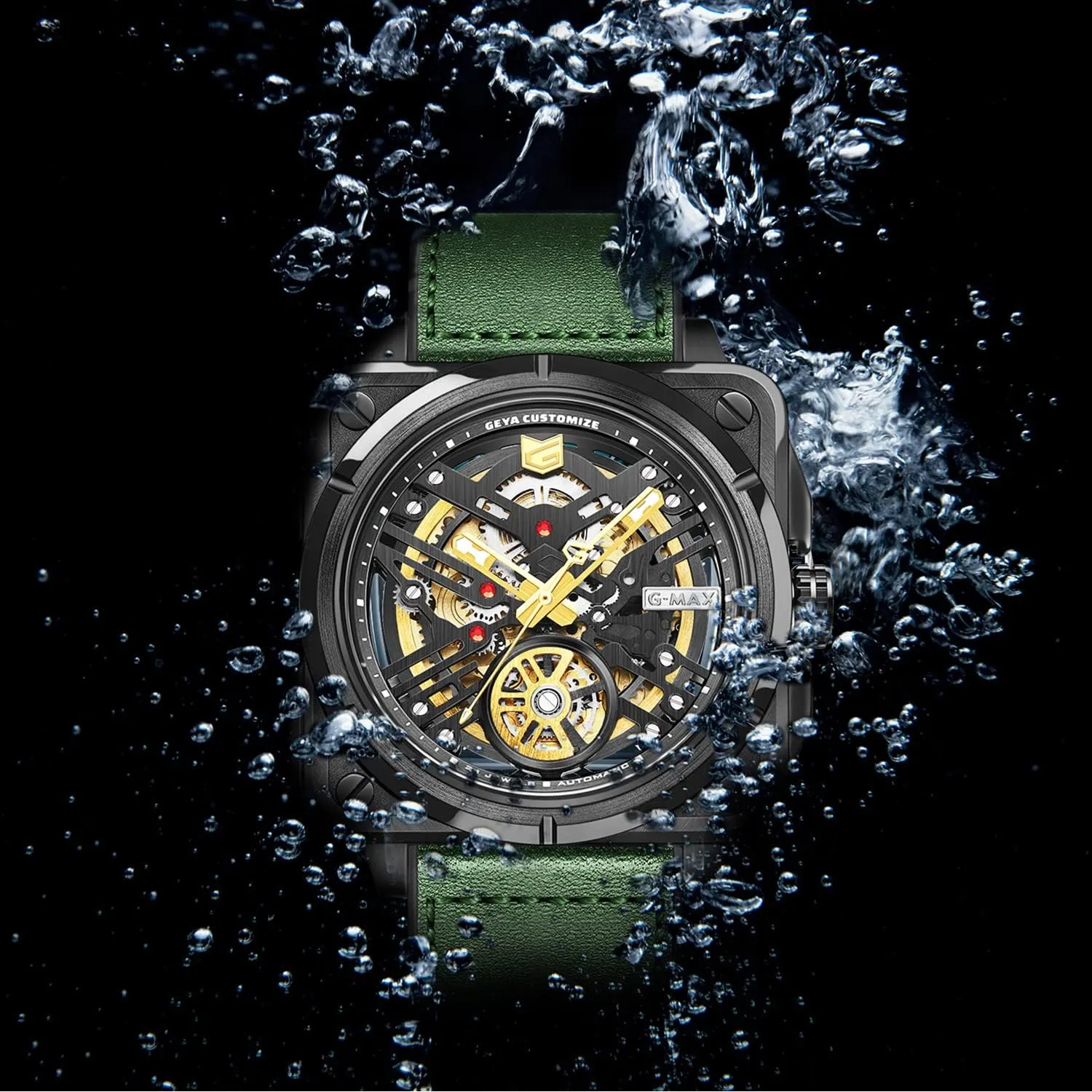 Sterling Watches Chronograph Analog Business Casual Fashion Adjustable Silicone Band diagram Redhai Automatic Mechanical Watch Skeleton Stainless 50M Waterproof Anti Shock Casual Diver Men Wrist Watch 