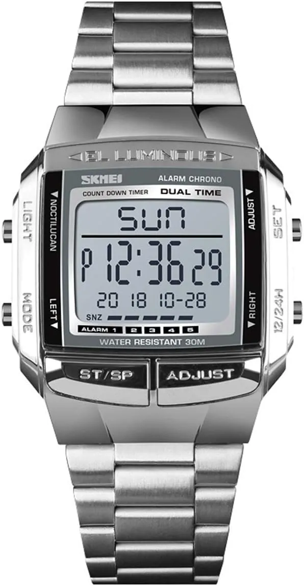 Stopwatch Countdown Alarm LED Backlight Water Resistant trumpet inscription convict bureau basketmaking Watch MASTOP Mens Sports Digital Watches Multifunctional 