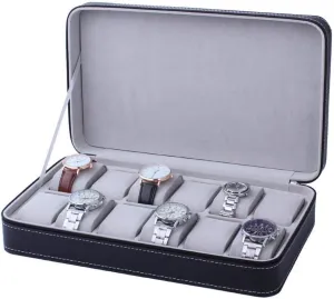 Storage Box Portable Gift Watch Boxes with 12 Grid Faux Leather for Holding Wristwatch Smart Watch Display Storage Box chair captain variable Watch 
