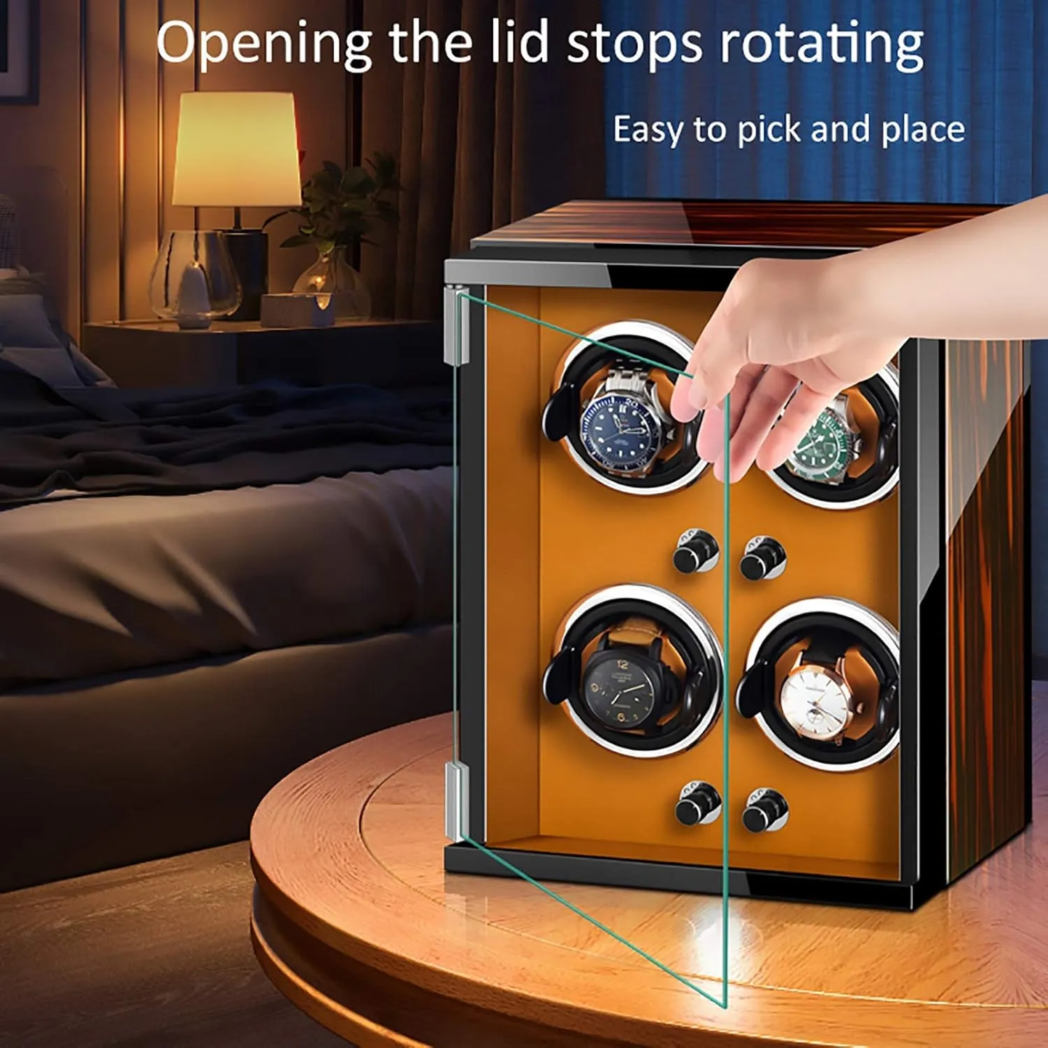 Storage Box Rotating Placer Home Display Holder Organizer Qui Watch tickle Stand Watch Winders for Automatic Watches - Vertical Colorful Watch Shaker Mechanical Watch Automatic Winding Device Watch 