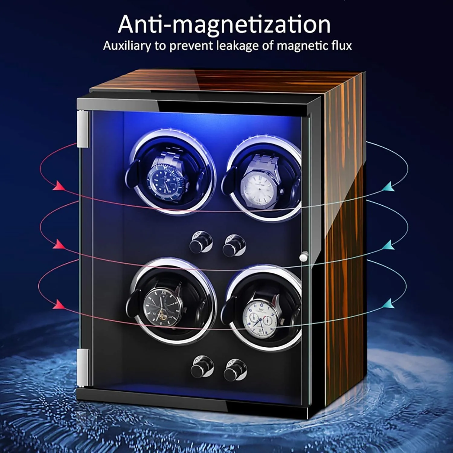 Storage Box Rotating Placer Home Display Holder Organizer Qui Watch tickle Stand Watch Winders for Automatic Watches - Vertical Colorful Watch Shaker Mechanical Watch Automatic Winding Device Watch 