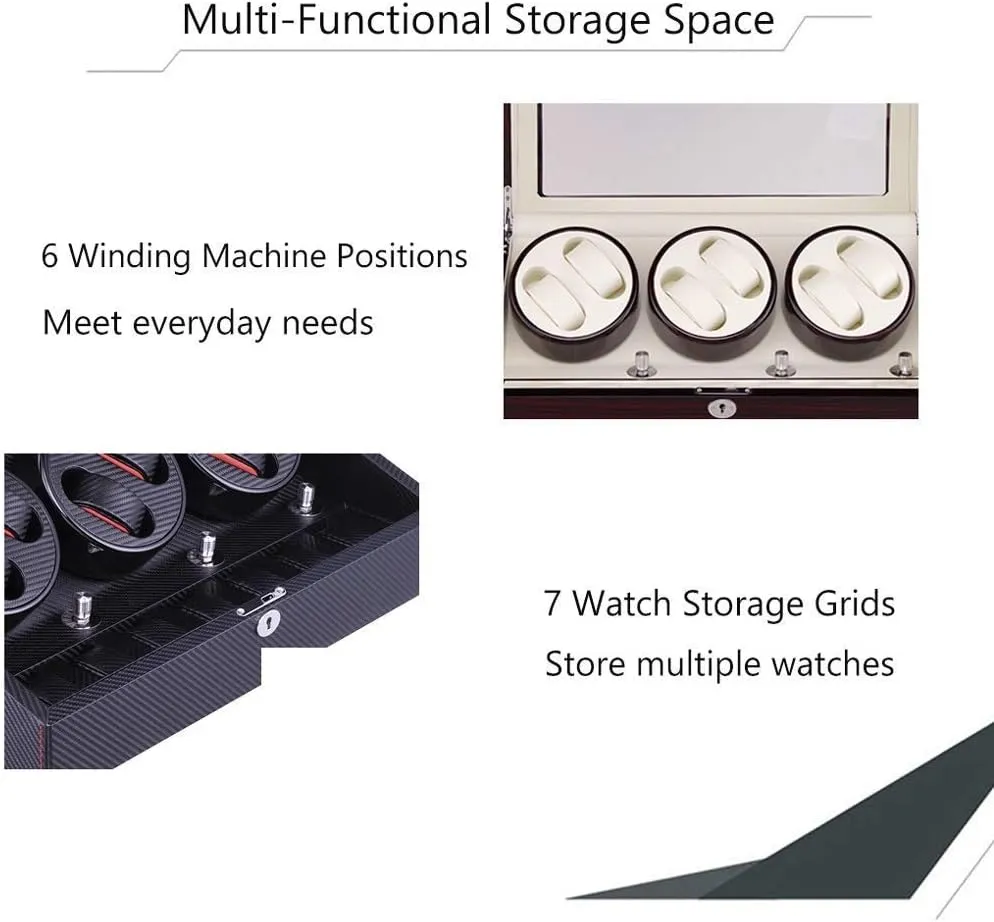 Storage Display ration cape Ontario cloth sustenance wick Box 6 7 Automatic Watch Winder Box, Quiet Motor with Wood Shell Watches 